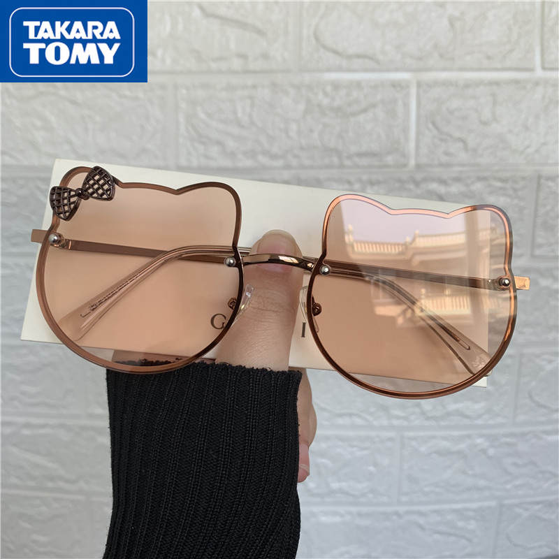 TAKARA TOMY Hello Kitty 2022 New Women&s Summer UV Protection Sunscreen Light Sunglasses Adult Seaside Sweet and Cute Glasses